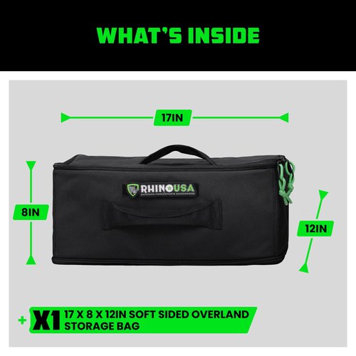 Soft-Sided Overland Storage Bag – Tactical Gear Tote for Camping Essentials, SUV Trunk Organizer, Bushcraft Gear, Camper Organization, Travel Bag with Dividers & Customizable Patch Panel (L, Black)