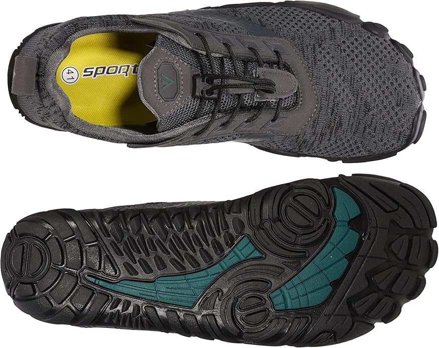 Joomra Womens Barefoot Road Running Shoes Size 8.5 Minimalist Wide Camping for Ladies Zero Drop Fitness Jogging Hiking Trekking Toes Workout Trail Sneakers Dark Grey 39