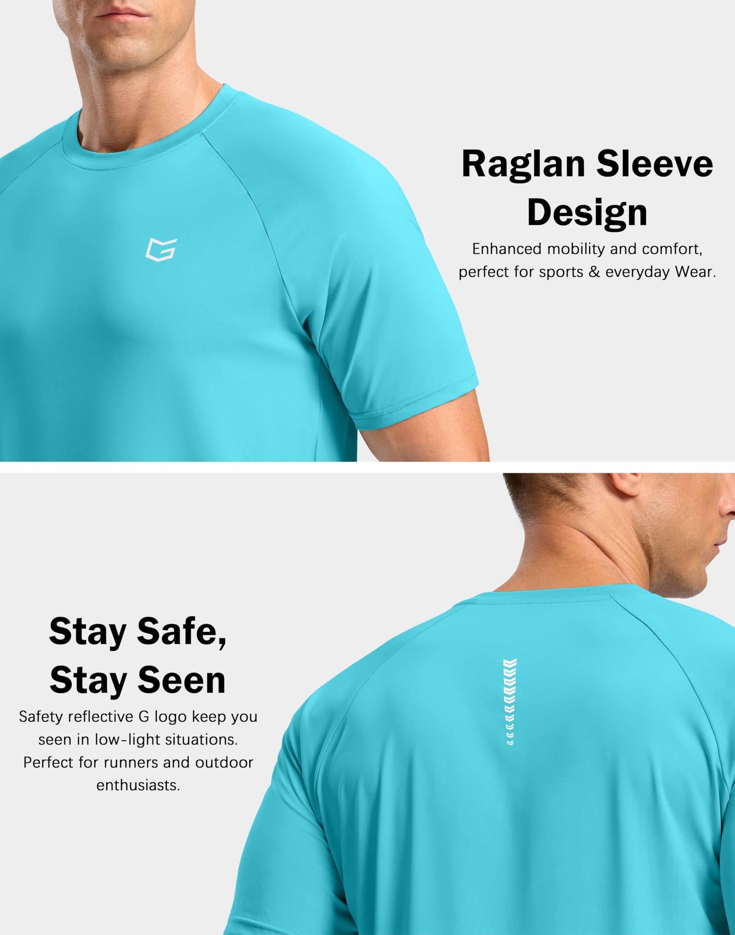 G Gradual Men's Athletic Workout T-Shirts Moisture Wicking Cooling Running Shirts Short Sleeve Performance Tee for Gym Tennis(Blue,4XL)
