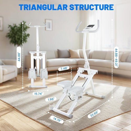 Stair Stepper for Home Gym, Vertical Climber Machine for Full Body Workout, Folding Vertical Climber Cardio Exercise Machine Stair Climber with Adjustable Step Range Handlebar & Pedals for Women & Men