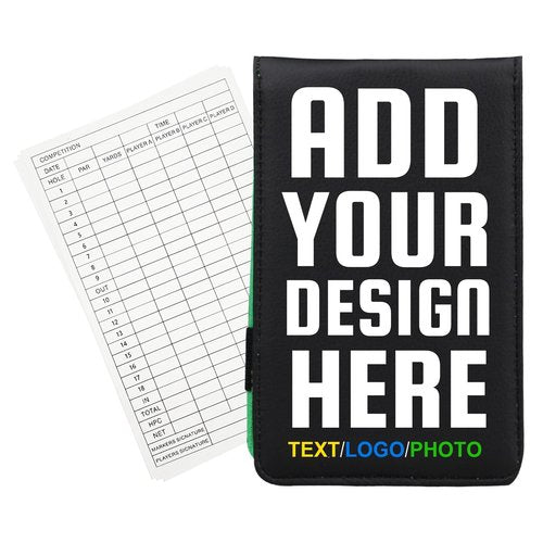 Customizable Leather Golf Scorecard Holder and Yardage Book Cover - Elegant Design with 5 Included Scorecards - Perfect for Golf Enthusiasts and Personalized Game Organization