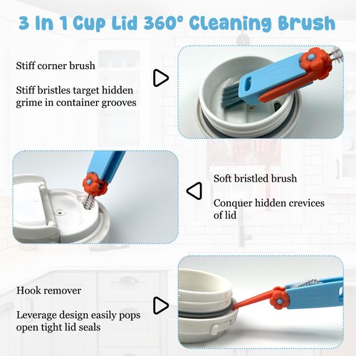 4 Pack Water Bottle Cleaning Kit Straw Cleaner Bottle Brush Cleaner for Owala FreeSip 24oz/32oz/40oz, Silicone Long Brush for Owala, Sport Bottles, Water Bottles, Coffee Mugs