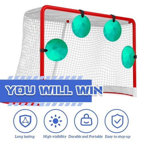 Arrowbash 4 Pcs Silicone Lacrosse Targets for Goal 6 Inch Hockey Targets Shooting Goal Target Discs with Straps Set Reactive Hockey Training Equipment for Lacrosse Soccer Baseball Practice, Green
