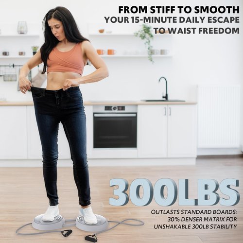 Waist Twisting Machine with Counter, Adjustable Waist Twister Board for Women Belly Fat, Twist Board for Exercise, Ab Twister Board Twist Exercise Machine (Gray)
