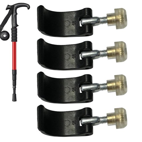 4 Pack Trikking Poles Lock Replacement, Walking Stick Clamp Replacement Parts External QuickFlip Lock Fastener Buckle Clip with Nut Screws