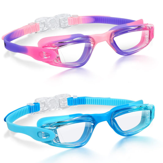 Aegend Kids Swim Goggles, Pack of 2 Swimming Goggles for Children Boys & Girls Age 3-14