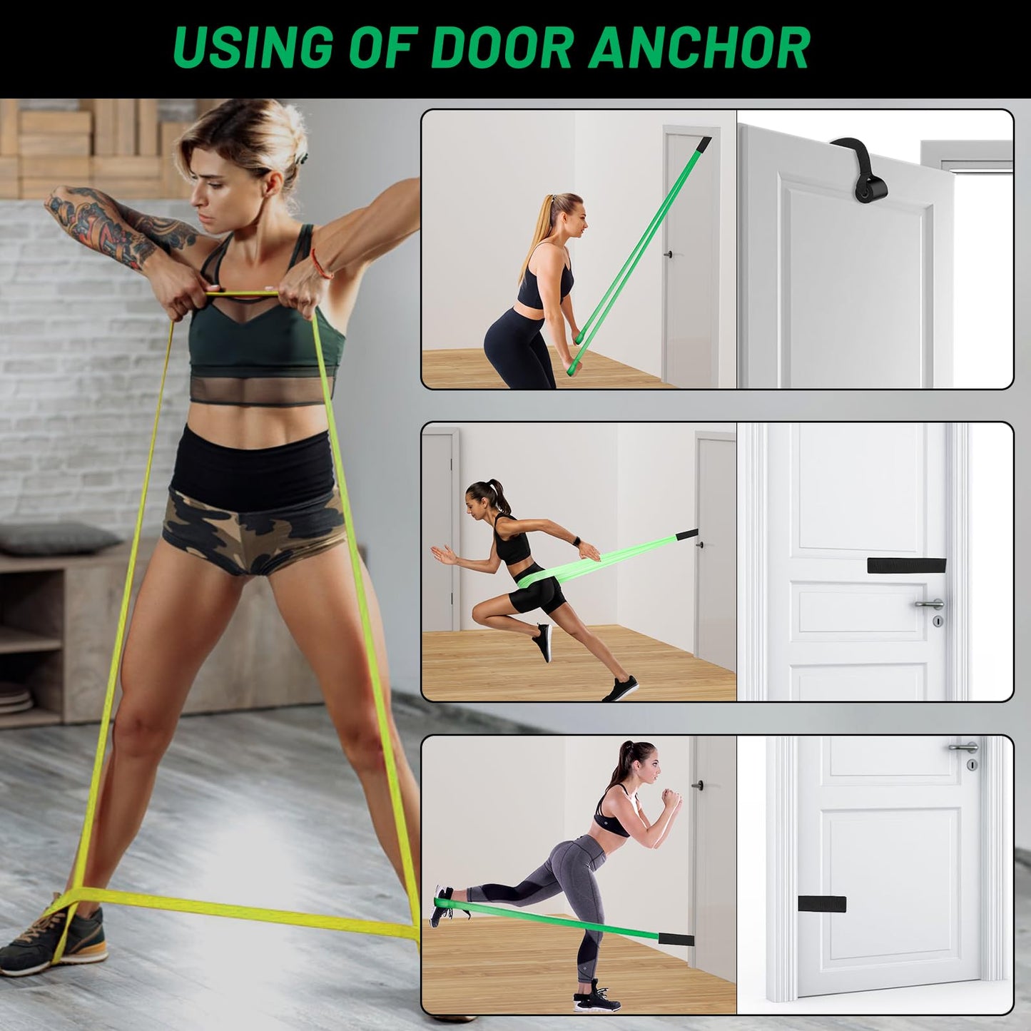 Resistance Bands, 12 PCS Pull Up Assistance Bands Exercise Bands Workout Bands for Men Women, with Door Anchor,Carry Bag for Fitness Training, Body Stretching, Physical Therapy, Muscle Training