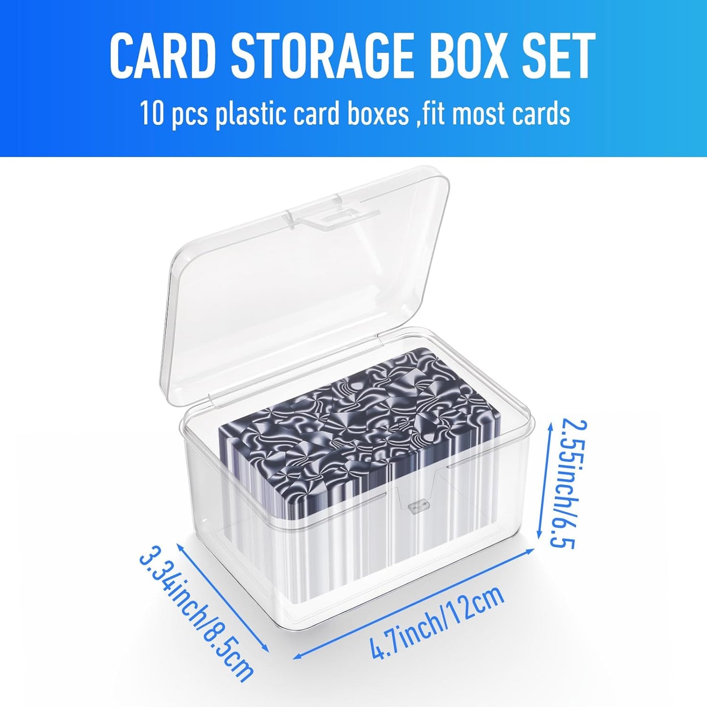 10 PCS Clear Playing Card Case, 4.7 X 3.34 X 2.55in Plastic Playing Card Storage Box, Snaps Closed Cards Game Storage Box for Game Cards, Puzzle, Chess Pieces, Jewelry, Bead