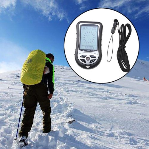 DAGIJIRD Electronic Digital Altimeter 8 in 1 Multifunction LCD Backlight Mini Altimeter Barometer Compass Thermometer Weather Forecast Calendar