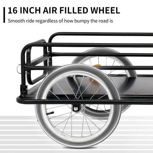 Ktaxon Foldable Bike Trailer, Bicycle Trailer with Unmatched Load Capacity, 16 Inch Pneumatic Tire, Universal Coupler, Foldable Frame and Safe Reflectors Design