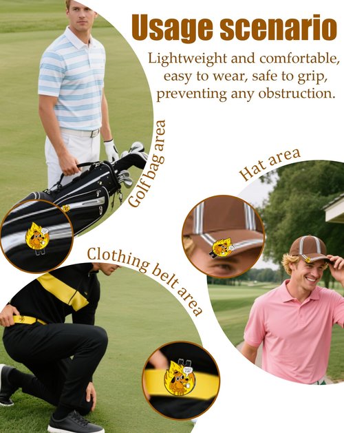BSTWARM Funny Golf Ball Marker with Magnetic Hat Clip – Golf Accessories for Men & Women to Elevate & Personalize Your Game (Fire Shape)