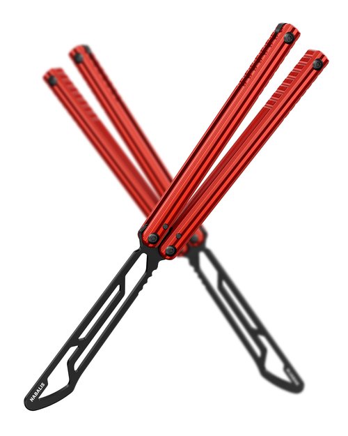 Nabalis Impulse Butterfly Knife Balisong Trainer for Practicing Flipping, Blunt Practice, No Edge Tool，Lightweight，Public-Friendly Metal Trainer