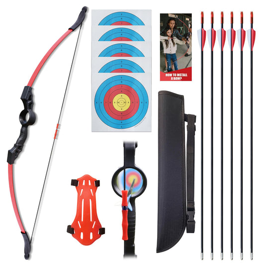45" Kid Bow and Arrows Sets for Kids 8-12 & Youths & Teen. Archery Set for Kids & Adlut Beginner. Toy Recurve Bow and Arrow Set Left & Right Hands Outdoor Sports for Backyard Games & Training
