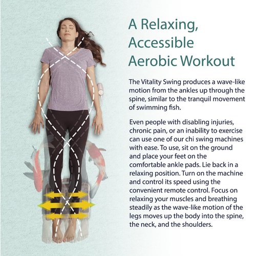 Daiwa Felicity Chi Vitalizer Machine Original - Passive Aerobic Exerciser for Vitality Swing Shaking Exercise - Chi Machine Lymphatic Massager, Comfortable Padded Ankle Cradle for Full Body Relaxation