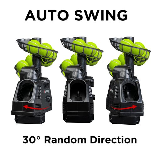 680BH 2 in 1 Baseball & Tennis Ball Launcher Machine, Adjustable Launching Angle, Speed and Interval, Auto Swing Function, Powered by Battery or AC Adapter, Ball Holder Extendable, for Kids