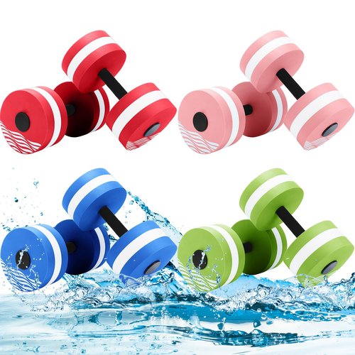 Wettarn Set of 8 Lightweight Aquatic Exercise Dumbells, Aquatic Fitness Barbells for Water Aerobic, Sports Water Weights Pool Exercise Dumbbell Eva-Foam Resistance Aquatic Fitness Barbells Equipment