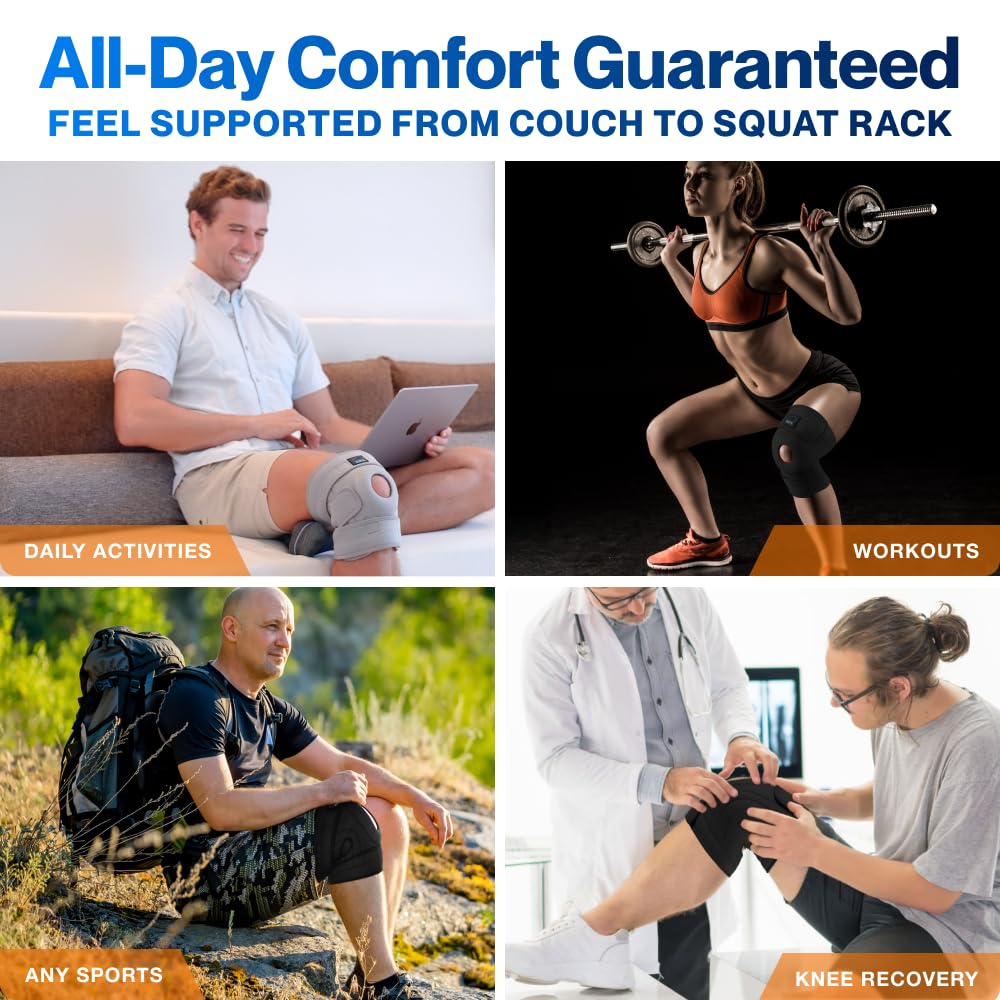 Modvel ELITE Knee Brace for Men & Women – Patella Gel Pads & Side Stabilizers for ACL, Meniscus Tear, Arthritis & Injury Recovery – Maximum Support for Running, Sports & Joint Pain Relief