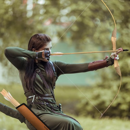 Youth Archery Bow and Arrow Set for Kids, 40" Handmade Wooden Bow and Arrow Prop Costume Cosplay Games Toys, Archery Set with 1 Bows 1 Quivers 5 Feather Arrows, Gifts for Kids Youth Adult Boys Girls