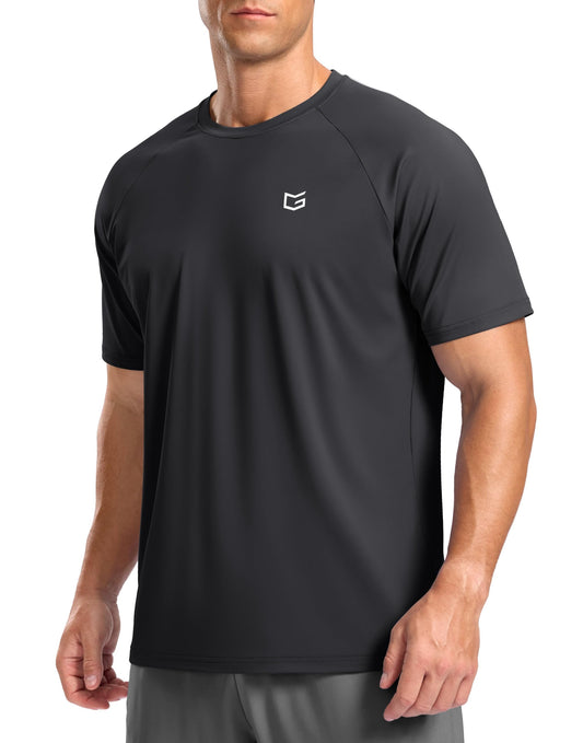 G Gradual Men's Athletic Workout T-Shirts Moisture Wicking Cooling Running Shirts Short Sleeve Performance Tee for Gym Tennis(Dark Grey,XXL)
