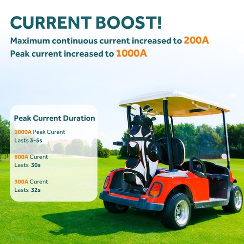 OGRPHY 48V Lithium Golf Cart Battery Conversion Kit, 200A BMS(1000A Peak Current), with Touch Monitor and Retention Strap, 4000+ Cycles 48V Lithium Battery with Charger Perfect for Golf Carts(102AH)