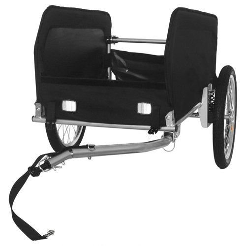Heavy-Duty Bike Cargo Trailer with Removable Waterproof Cover, 88 lbs Capacity, 16" All-Terrain Wheels, Foldable Design for Camping, Groceries, Hauling – 27.2”L x 18.9”W Spacious Storage