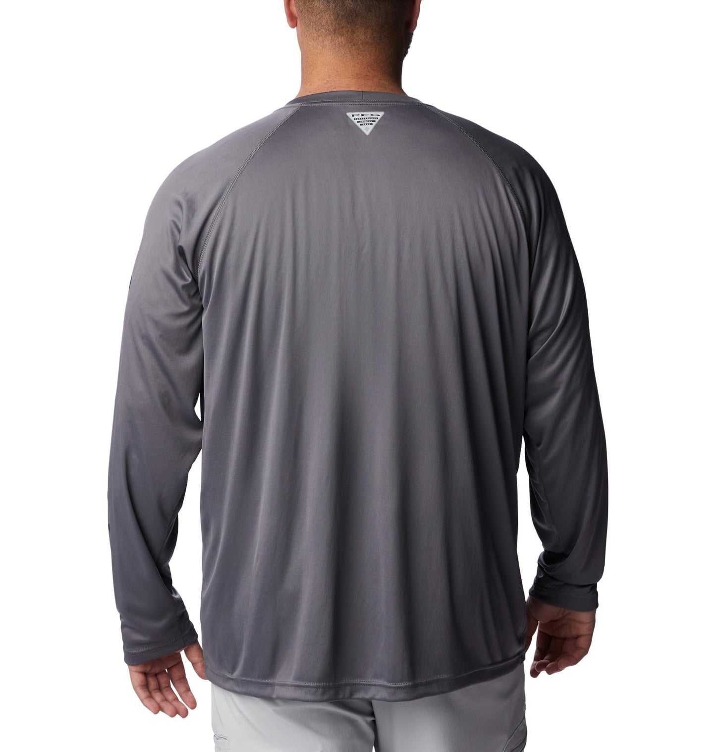 Columbia Men's PFG Terminal Tackle Long Sleeve Fishing Shirt, City Grey/Black Logo, Medium
