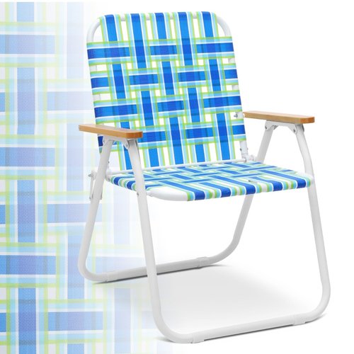 Sekey Camping Chair, Beach Chair for Adults with Highback, Folding Lawn Chair with Webbed Airflow Mesh, Patio Chair with Rust-Proof Coating, Webbed Lawn Chair for Outdoor, Fishing, Backyard