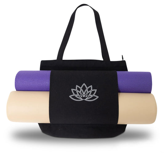 Hygge Beaute Yoga Mat Bag Carrier - Yoga Mat Carrier - Women's Yoga Bag and Workout Tote - Gym Yoga Mat Bag for Accessories and Gear - Gym Mat Holder Tote Bag (17"x13.75"x5")