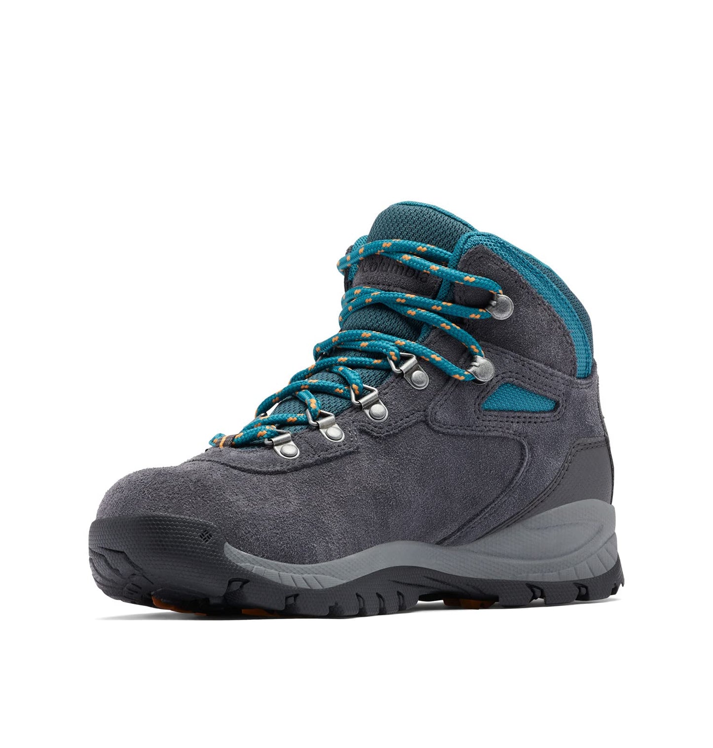Columbia Womens Newton Ridge Plus Waterproof Amped, Shark/River Blue, 9.5 Wide