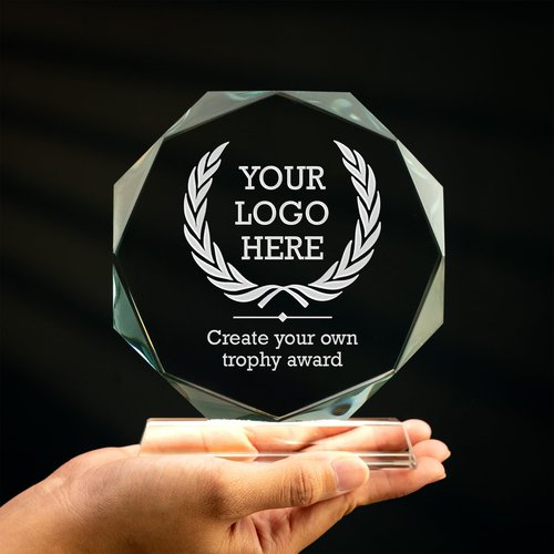 Lucy Engraving Personalized Crystal Award with Text & Logo, Free Design Assistance – Engraved Gift for Employee, Coworker Appreciation, Retirement – Custom 6" Glass Trophy & Plaque