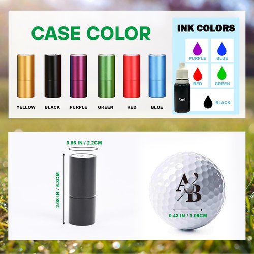 Sunamd Personalized Golf Ball Stamp, Custom Golf Ball Marker Stamp, Create Your Unique Mark on Golf Balls, Waterproof Golf Ball Stamper, Golf Accessories Customized Gifts (Black)