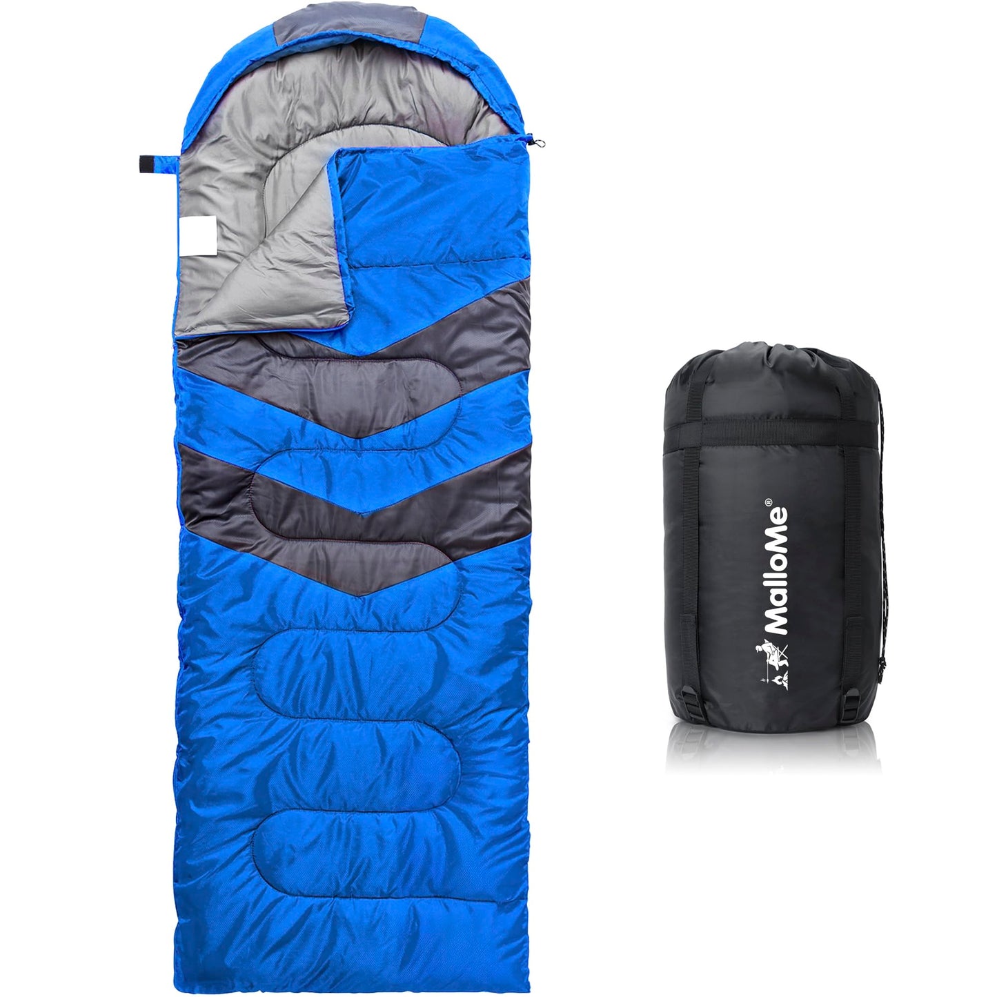 MalloMe Sleeping Bags for Adults Cold Weather & Warm - Backpacking Camping Sleeping Bag for Kids, Girls, Boys - Lightweight Camping Essentials Gear Accessories Hiking Sleep Must Haves Single & Double