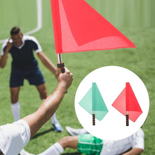 BESPORTBLE Referee Flag Hand Flag Red and Green Flag Sponge Handle Special Patrol Linesman Linesman Flag Performance Official Flag for Sports Events Soccer Football Hockey Training Match