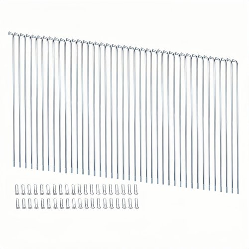goucrro Bike Spokes 10G 3.0mm Silver Bicycle Spokes Mountain Bike Spokes for E-Bike Motorcycle Tricycle Wheel 55mm-230mm with Nipples 40pcs(Silver,10G-215mm)