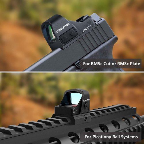 GOWUTAR HHC17G Micro RMSc Green Dot Sight Side-Battery Loading Shake Awake 3 MOA Optical Reflex Sights w/Picatinny Mount
