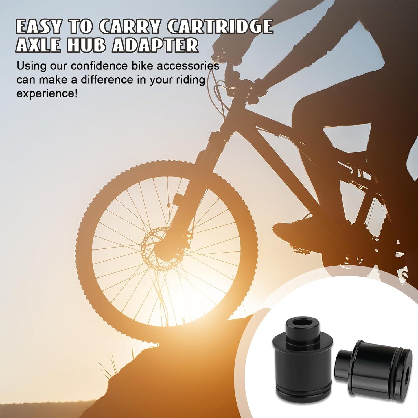 2 Pack Mountain Bike Hub Adapter, Quick Release Hub Converter Adapter, 12/15mm to 9mm Thru Axle Quick Release for Mountain Road Bicycle Cycling Wheel