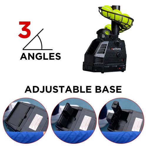 680BH 2 in 1 Baseball & Tennis Ball Launcher Machine, Adjustable Launching Angle, Speed and Interval, Auto Swing Function, Powered by Battery or AC Adapter, Ball Holder Extendable, for Kids