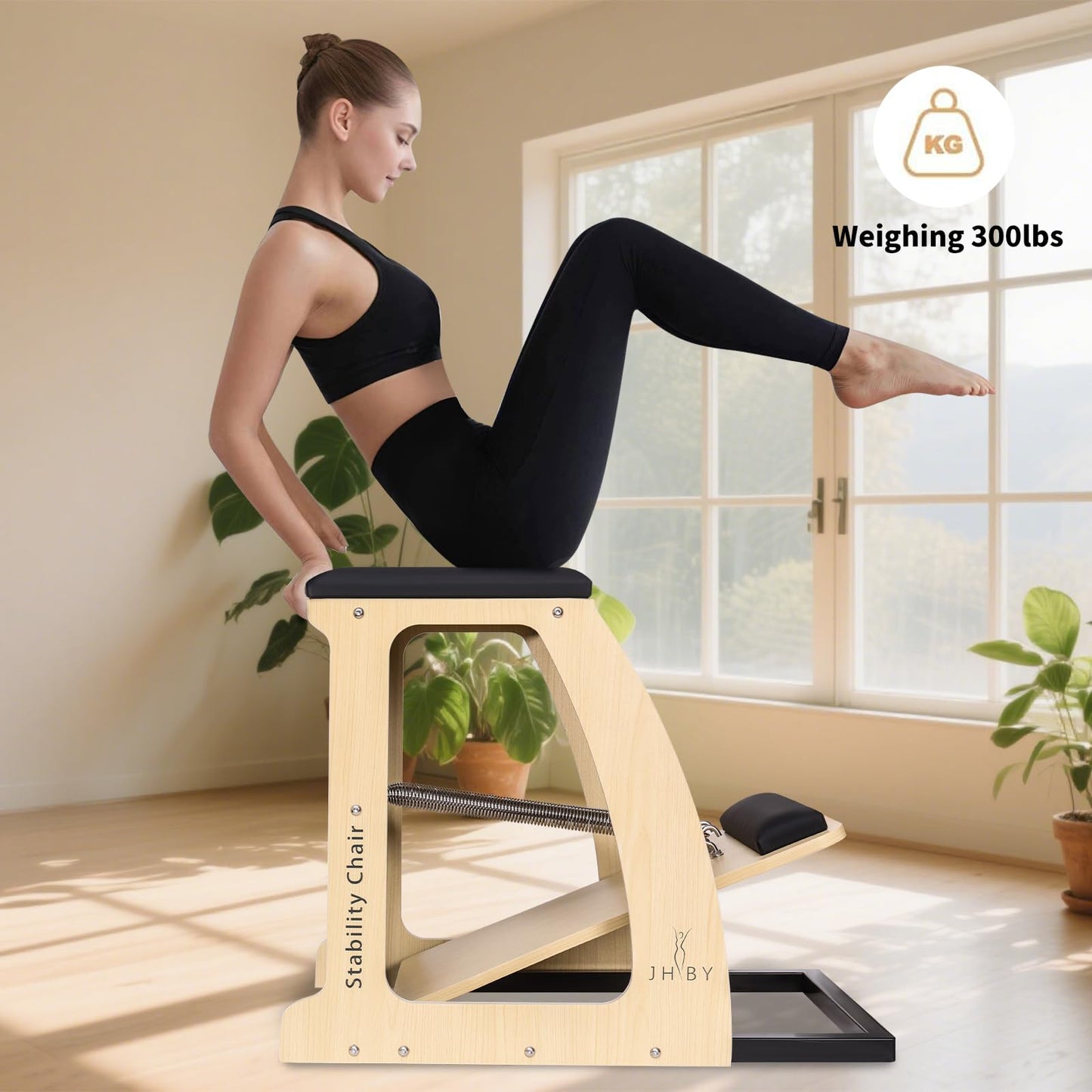 JHBYBMG Pilates Chair, Pilates Chair for Home Workouts, Sturdy Metal Frame, Pilates Stability Chair, Yoga Fitness Trainer,