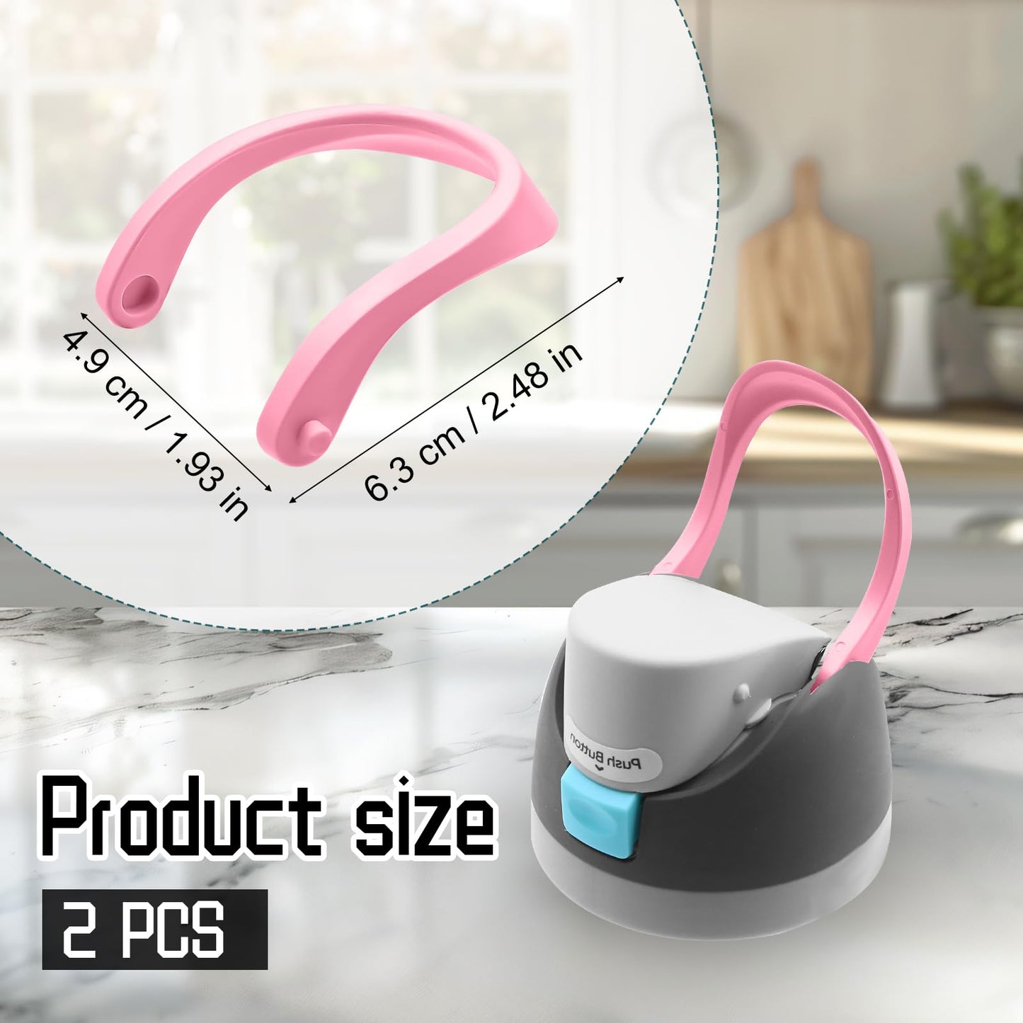 JTJEI 2pcs Handles for Owala FreeSip 16oz 19oz 24oz 25oz 32oz 40oz