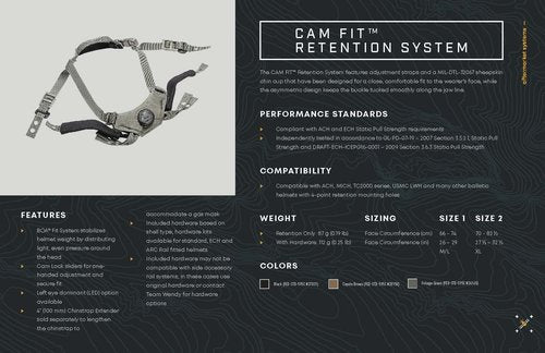 Team Wendy CAM FIT Retention System - Right Eye Dominant for ACH/MICH, Fast, AirFrame (Coyote Brown, Size 1)