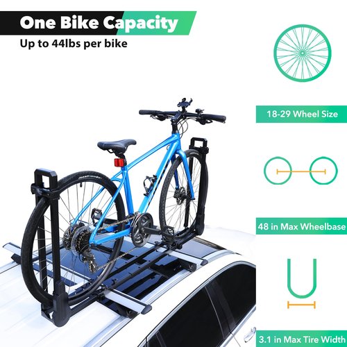 GATHERSKY Roof Bike Rack Mount Upright Rooftop Bike Rack with Two Arms 1 Bike Carrier Car Roof Bicycle for Car SUV Only Suitable for Removable Crossbars