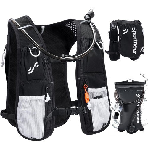 Sportneer Hydration Backpack: Running Vest with 1.5L Water Bladder & Reflective Strips - Lightweight Hydration Vest Backpack for Running Hiking Biking Cycling for Women Men