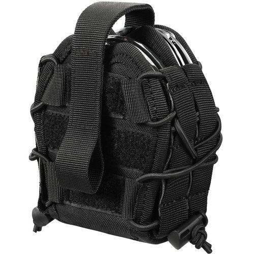 Dual Handcuffs Tactical Handcuff Pouch - Elliptical Law Enforcement Cuff Holder Carrier with U-Shaped Groove | Shock-Absorbing Adjustable Rope | Fits ASP/Hinged/Chain/Folding Handcuffs