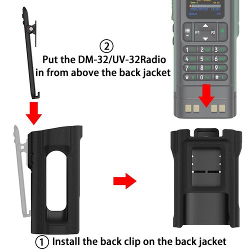 BAOFENG dm32/uv32 Radio Holster,Original Belt Holder Case with Clip,for BAOFENG dm-32uv uv-32 Walkie Talkie Holder Duty Belt Accessories (1PACK)