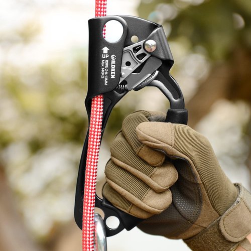 WILDKEN Climbing Hand Ascender Outdoor Mountaineering Tree Arborist Climbing Rappelling Equip Hand Ascender for 8-13MM Rope Left Right Hand Ascender