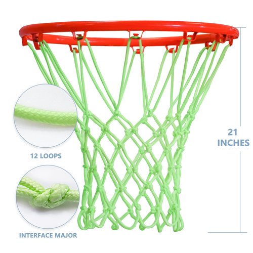 Mr Warm Basketball Net Outdoor, 2025 Upgrade All Weather Anti Whip Basketball Net Replacement -12 Loops
