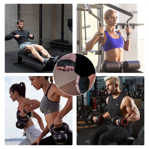 GIILAVY MaxGrip Workout Grips for Women and Men: Gym Non-Slip Rubber Weight Lifting Grips for Strength Training Dumbbells Barbells（AFS-001