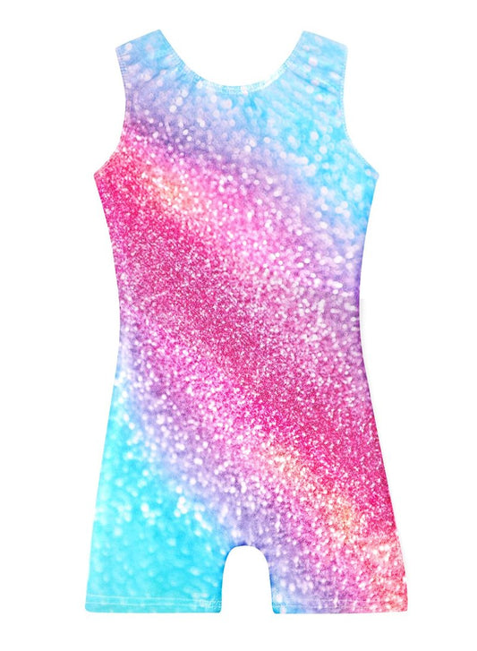 Girls Kids Leotards for Gymnastics 3t 4t Toddler Baby Girls Dance Clothes Sleeveless Gymnastic Biketard Colorful Sparkle (Sparkle Rainbow, 3-4 Years)