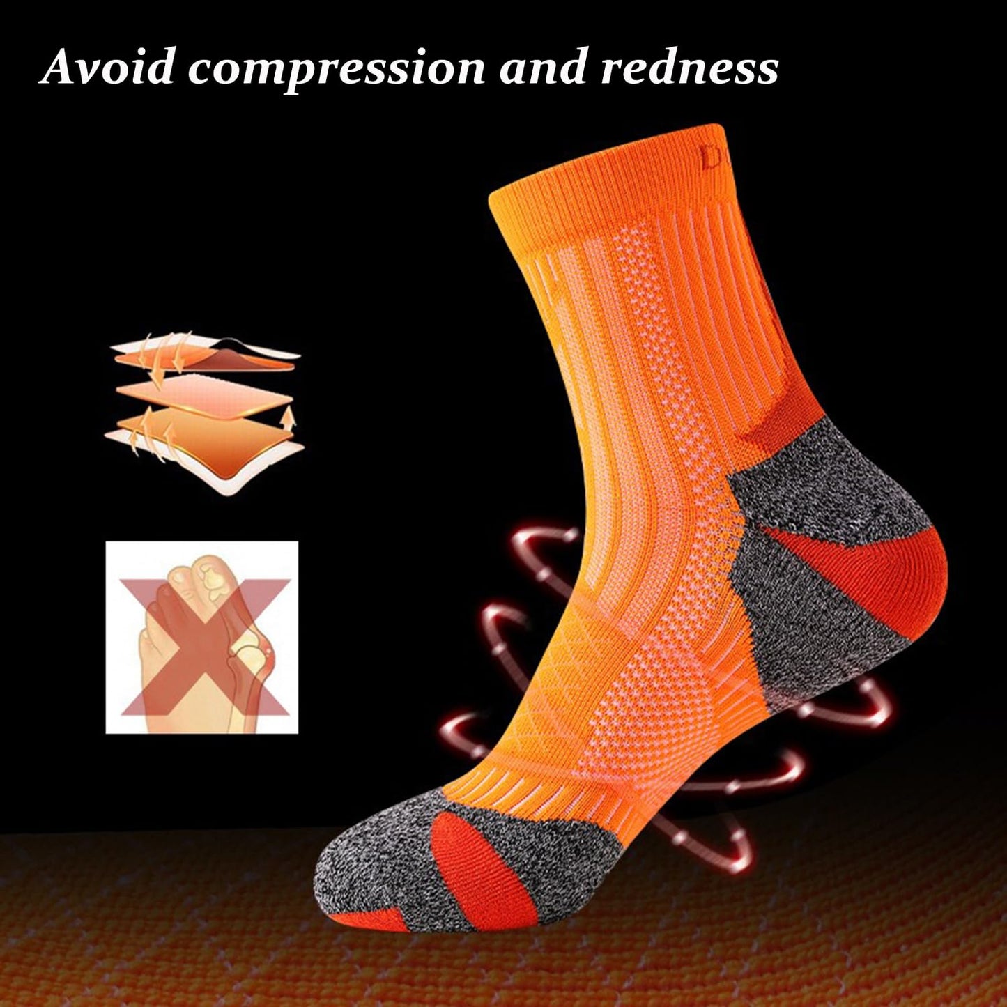 YWSLRC Athletic Ankle Socks for Men & Women, Moisture Wicking Cushioned Compression Sports Socks for Running Tennis Basketball 3 Pairs