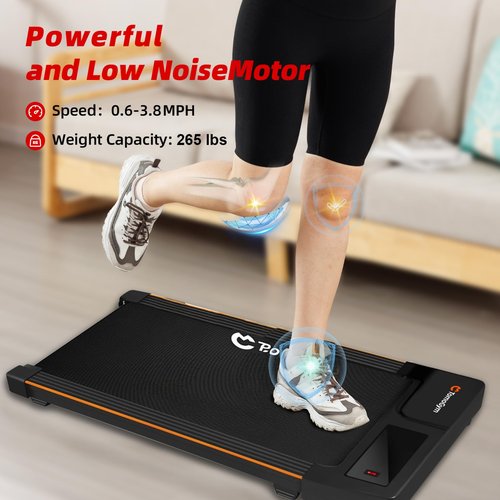 Walking Pad, 2-in-1 Treadmill for Home & Office, Portable Under Desk Treadmill Walking Jogging Machine with Remote Control, Black